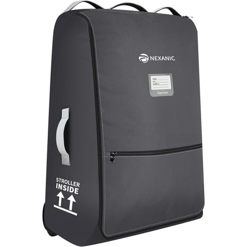 Stroller Bag for Airplane, Stroller Travel Bag Compatible with UPPAbaby Vista, Vista V2, Cruz V2, Rolling Wheel Bag with Storage Pocket, Multiple Handles, Luggage Tag for Flight Travel, Grey