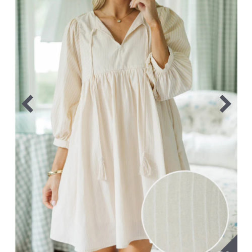 NURSING COLLECTION: Through The Years Brown Striped Babydoll Dress