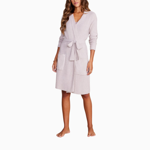 Barefoot Dreams CozyChic Lite Ribbed Robe - Faded Rose, S/M