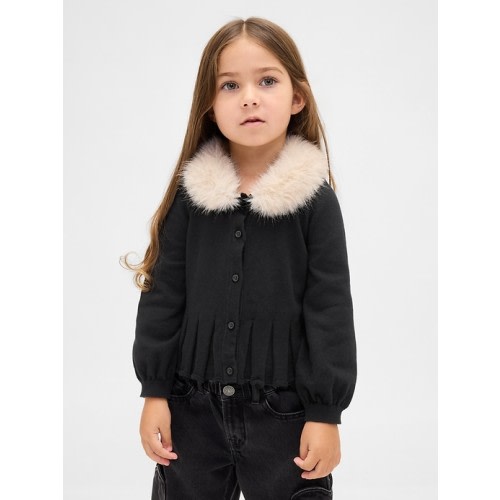 Baby & Toddler Faux-Fur Collar Cardigan