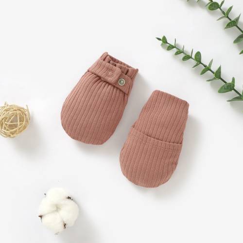 Tiny Alpaca | Organic Cotton Newborn Ribbed Snap Mittens With Cover | 0-6 Months | Gender Neutral | Baby mittens | Baby Shower Gift | 1 Pair