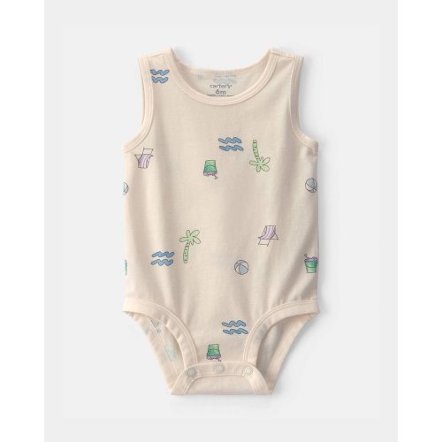 Baby Boy Beach Sleeveless Graphic Bodysuit - Ivory | Carter's