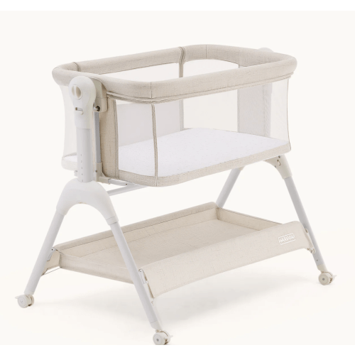 HARPPA Cuddly Sway | Baby Bassinet & Bedside Sleeper with Anti-Reflux Mattress for Newborns | Attaches to Bed, Adjustable Height, Tool-Free Setup, Portable Wheels, CPSC Certified, Gentle Rocking Motion | Ideal for Infants, Safe Co-Sleeping & Small Spaces