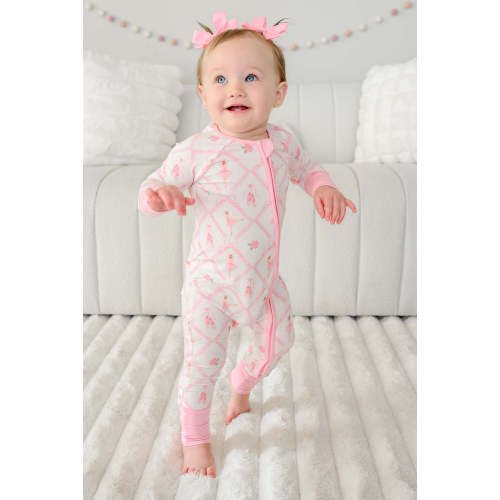 Convertible Bamboo Zip Romper in Darling Ballerina | Caden Lane