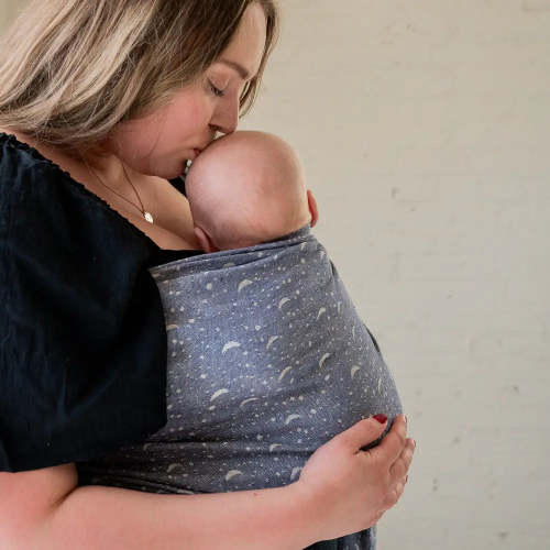 Celeste Ring Sling Baby Carrier - Starry Blue Linen | hope&plum
