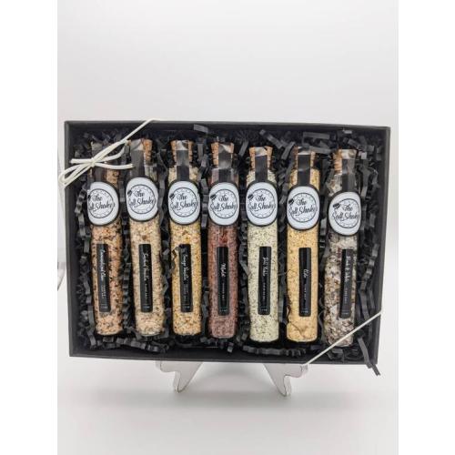 Salt | Gift Set | Small Batch | Handcrafted | Finishing Salt | Seasoning Set | Set of 7 | Gifts | Sampler | Test Tube | Vial