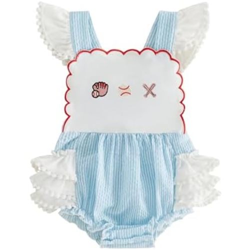 Ledy Champswiin Summer Infant Girl Clothes Fly Sleeve Button Bodysuits Denim Onesie Baby Girl Jean One Piece Outfit