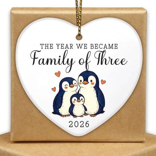 Newborn Baby Gifts for Couples Ceramic Ornaments Baby First Christmas Ornament 2026 New Parents Gifts for Couples First Time Dad Mom Mommy Daddy Gift