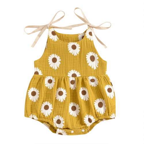 Zanarzt Baby Girl Romper Cotton Girl Romper Baby Girls Bodysuit Toddler Jumpsuit Shirts Casual Tops Baptism Shirt Yellow,3-6 Months