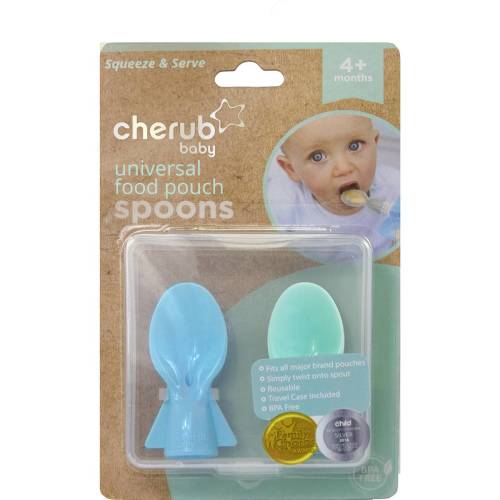 Cherub Baby Food Pouch Spoons Assorted 2 Pack
