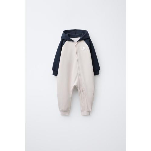 LONG COLOR BLOCK JUMPSUIT - Blue | ZARA United States