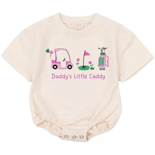 Daddy's Little Caddy Outfit Girl Baby Romper-One Year 1st 6-12 Months Bodysuit Bubble Gifts Newborn Toddler Infant