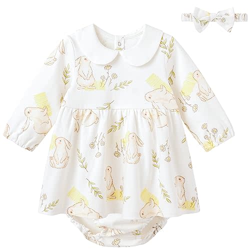 pureborn Baby Girls Dress with Bloomer Infant Girl Cotton Playwear Dress 0-24 Months