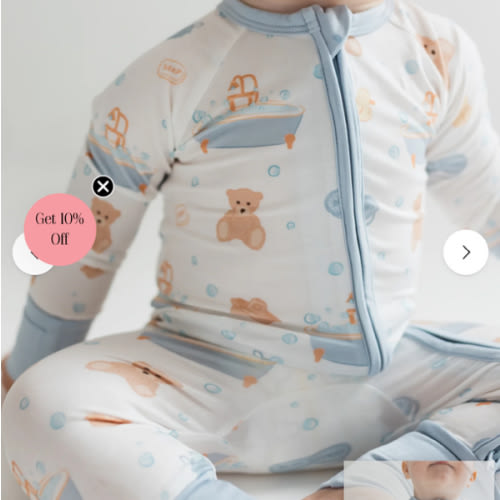 Blue Bath Time Zipper Romper – In My Jammers