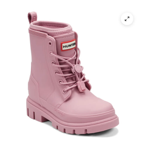 Little kids's Little Kids Stamp Lace-Up Waterproof Ankle Boots - Pink | Hunter Boots