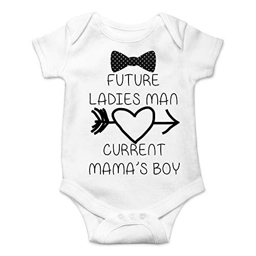 Future Ladies Man Current Mama's Boy Bodysuit Funny Infant Outfit Comfy Baby Boy Clothes