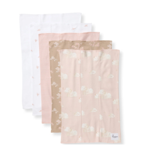 Whimsical Floral Organic Cotton Burp Cloths 5 Pack
