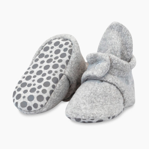 Zutano Cozie Fleece Bootie - Heather Grey, 12 M