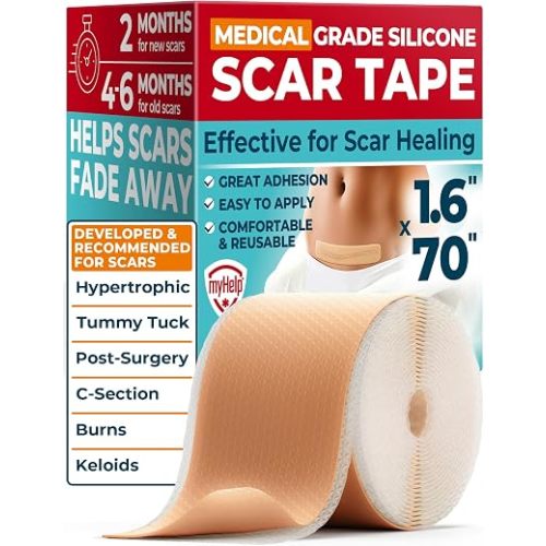 Medical Grade Silicone Scar Tape - 1.6"x70" - Effective Scar Removal