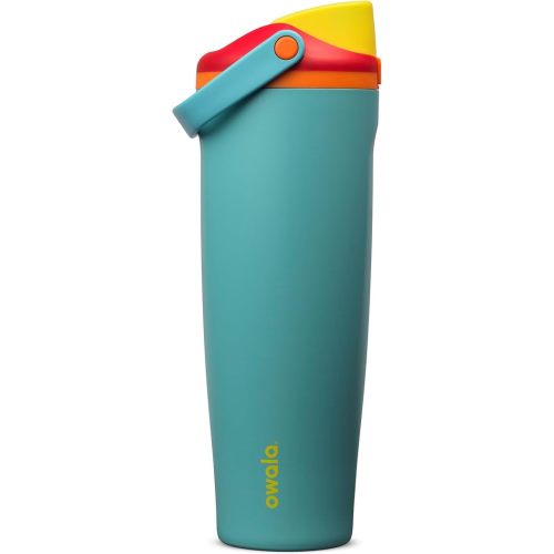 Owala FreeSip Sway Insulated Stainless Steel Water Bottle with Two-Way Spout, Built-In Straw and Bucket Handle, Made for Travel, School, and Sports, 40oz, BPA Free, Leak Proof, Summer Sweetness