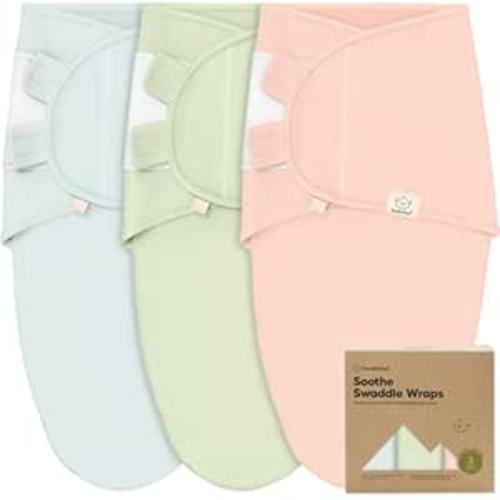 3-Pack Organic Baby Swaddle Sleep Sacks - Swaddles for Newborns, Infant 0-3 Months, Baby Girls, Boys, Soft & Snug Newborn Sleep Sack, Nursery Swaddling Blankets (Mellow, OS)