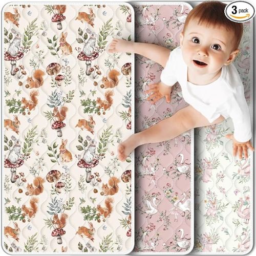 Portable Diaper Changing Pad Viscose from Bamboo 3 Pack, Foldable Waterproof Baby Changing Mat, Absorbent Machine Washable Diaper Bag Travel Essential, Newborn Baby Changer, 27.5x14