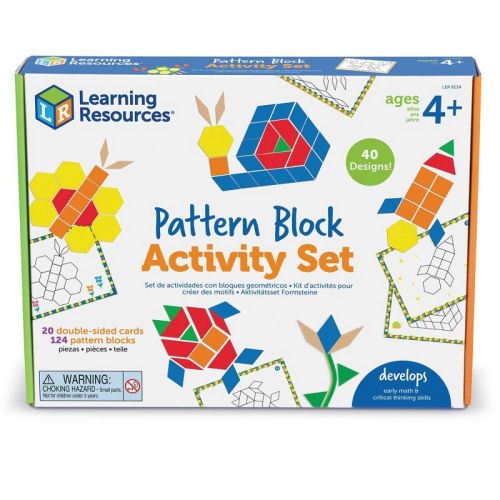 Learning Resources Pattern Block Activity Set: Preschool Math & Counting Kit, Educational Focus on Patterns, Plastic Material