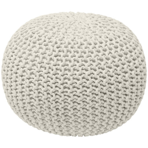 Gracie Oaks 100% Cotton Hand Knitted Pouf Ottoman & Reviews | Wayfair
