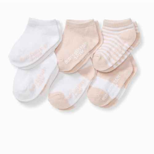 Solid & Stripes Organic Cotton Baby Ankle Socks 6 Pack - Ranunculus – Burt's Bees Baby