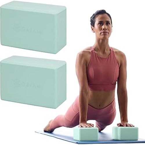 Gaiam Yoga Block - Supportive Latex-Free Eva Foam - Soft Non-Slip Surface with Beveled Edges for Yoga, Pilates, Meditation - Yoga Accessories for Stability, Balance, Deepen Stretches