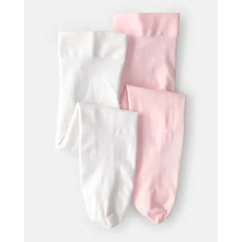 Baby Girl 2-Pack Tights - Pink/White | Carter's
