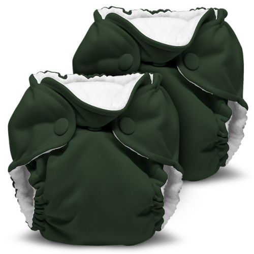 Kanga Care Lil Joey Newborn All in One AIO Cloth Diaper (2pk) Pine Green 4-12lbs