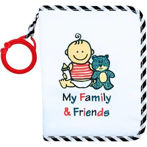 Baby's First Photo Album - My First Family Photo Album for Baby - Soft Fabric, Baby Safe, Easy to Clean, Holds 17 Photos, Personalize with Your Favorite Pictures, No Hard Edges - Genius Baby Toys
