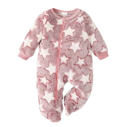 RUTAYY Children Boys Girls Jumpsuits Cute Cartoon Star Long Sleeve Fall Winter Soft Comfortable Chic Casual Romper