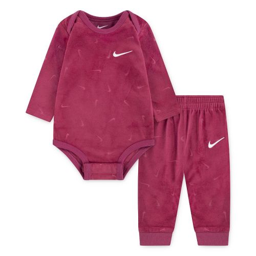 Newborn Baby Nike Velour Long Sleeve Bodysuit and Sweatpants 2-Piece Set