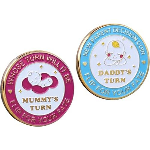 Funny Double Sided Decision Making Coin for New Parent Gifts