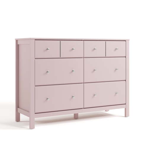 Storkcraft Horizon 6 Drawer Nursery Double Dresser, Blush