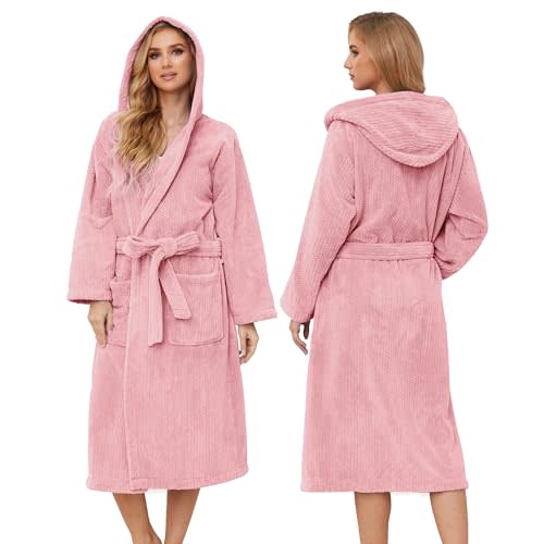 PJGGZ Hooded Bathrobes for Women, Soft Long Towel Robes for Women - Quick Dry yet Warm