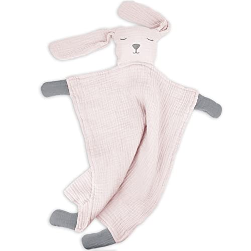 lulumoon Puppy Baby Security Blanket: Skin-Friendly Muslin Snuggle Lovey | Soft Cotton Self-Soothe Lovies for Travel & Daycare - Newborn Gift for Baby Shower