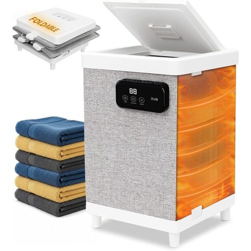 ZonLi 35L Large Towel Warmers,Luxury Foldable Towel Warmer for Bathroom, Auto Shut Off, Fits Up to 3 Oversized 40"X70" Towels,Portable Housewarming Gift