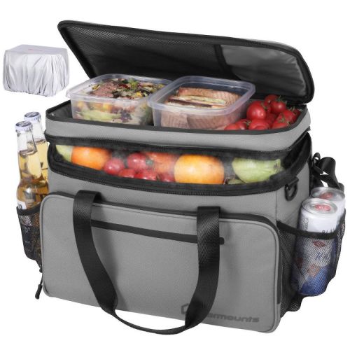 WARMOUNTS 42qt Insulated Cooler Bag 48 Cans Soft Cooler with 2 Compartment