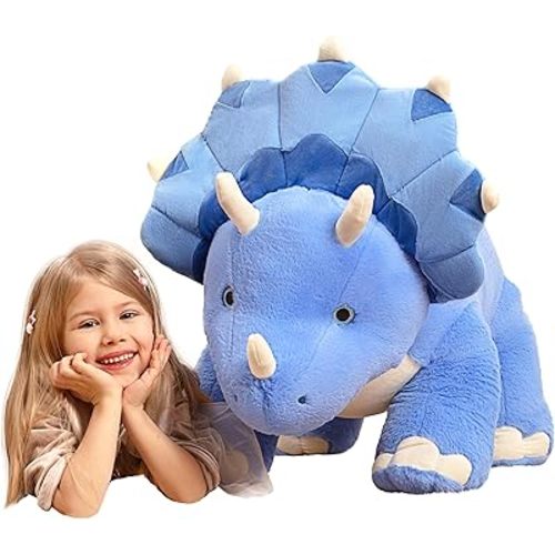 IKASA Giant Triceratops Dinosaur Stuffed Animal Plush Toy,30" Soft Big Large Jumbo Toys,Huge Size Cute Fluffy Plushy Oversized Plushie,Gifts for Kids