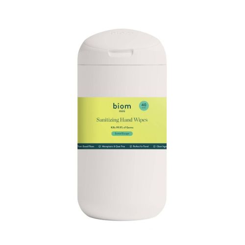 Biom Mini Dispenser with Biodegradable Hand Sanitizing Wipes - Santal Escape - 40ct