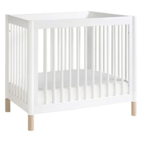 Babyletto Gelato 4-in-1 Convertible Mini Crib - White with Washed Natural Feet
