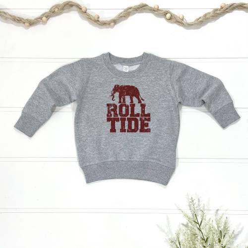 Alabama Football Kids Sweatshirt | Roll Tide Youth Gameday Sweatshirt | Alabama Football College Toddler Sports Fashion Sweats | Vintage