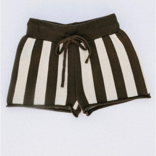 Knitted Striped Shorts- Brown – Fostered Collection
