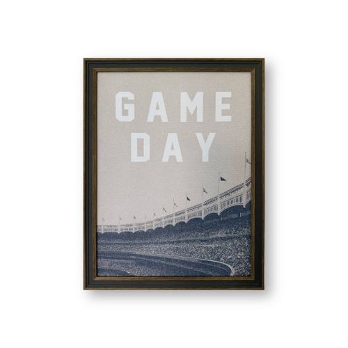 Petal Lane 11"x14" Game Day Gray Brown Skinny Frame Wall Art