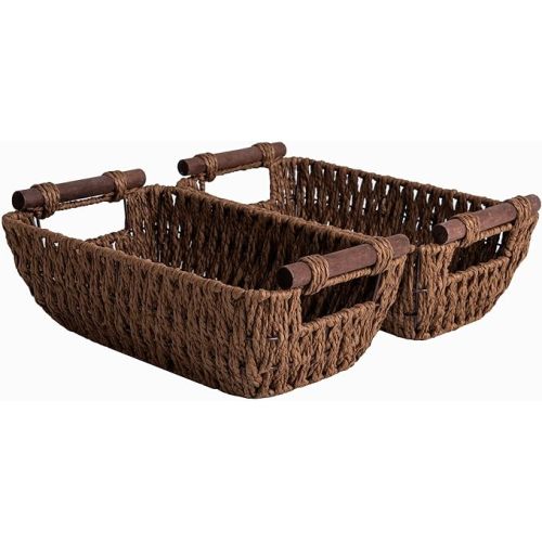 Small Wicker Baskets Caddy 2-Pack