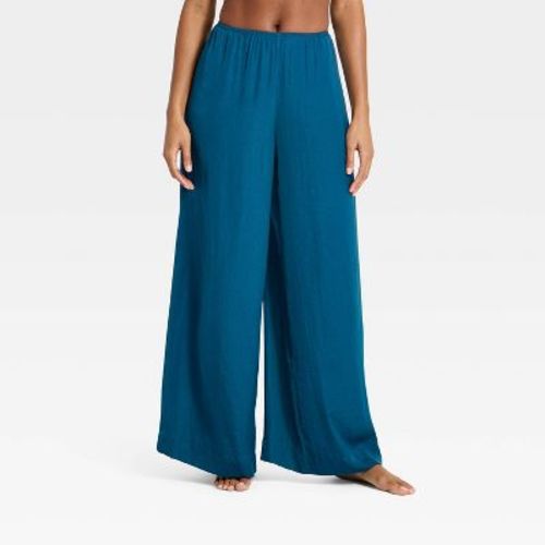 Women's Luxury Collection Satin Pajama Pants - Auden™ Dark Blue M Tall