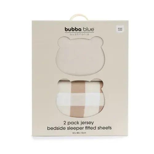 Bubba Blue Sundae Bedside Sleeper Fitted Sheet 2 Pack Chestnut | Baby Bunting AU